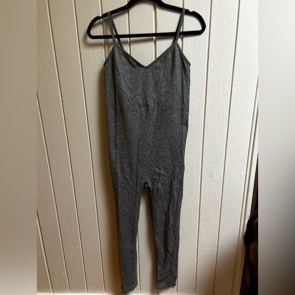 Hatch Charcoal Ribbed Maternity Jumpsuit
